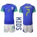 Cheap Brazil Lucas Paqueta #7 Away Football Kit Children World Cup 2022 Short Sleeve (+ pants)